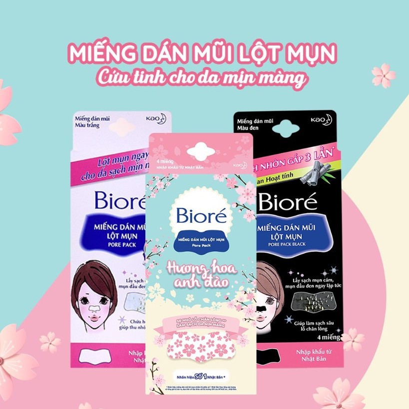 Miếng Dán Lột Mụn Mũi Biore Cleansing Nose 4 Miếng - Khongcoson