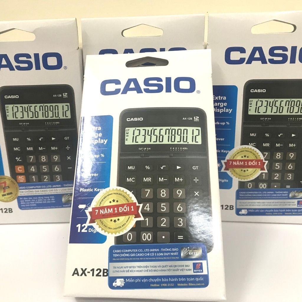 Máy tính Casio/máy tính cầm tay, casio, ax-12b chính hãng, giá rẻ.