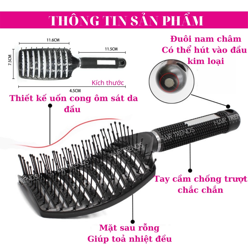 Lược gỡ rối dễ dàng trải và tạo kiểu tóc