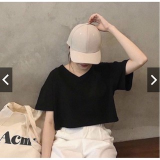 Áo croptop cổ tim trơn cá tính VCT