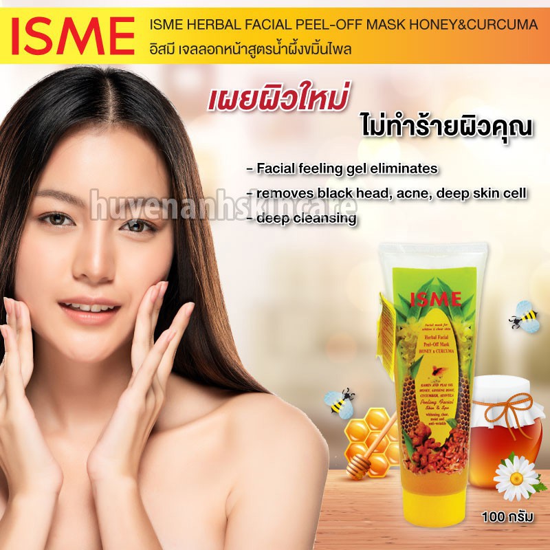 Gel lột mụn mật ong ISME Herbal Facial Peel – Off Mask Honey & Curcuma 100g