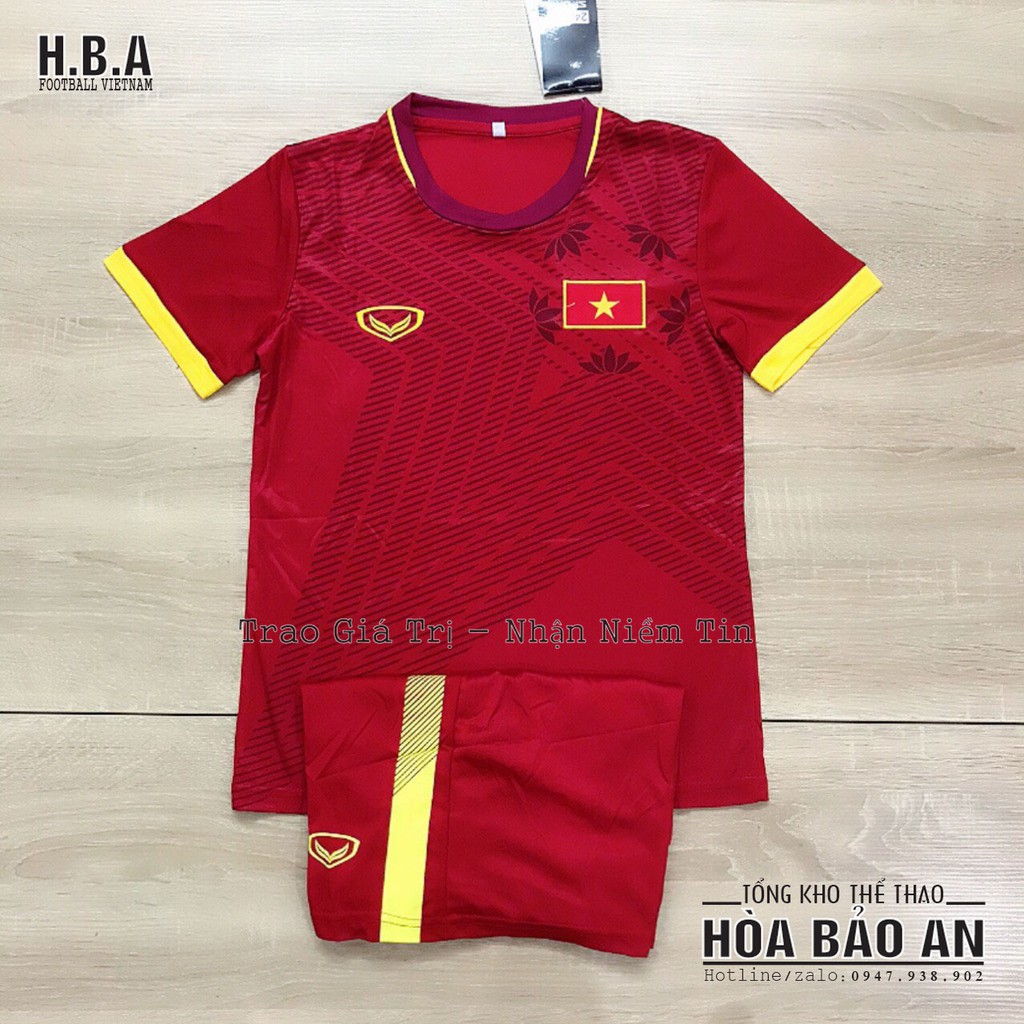 [ Thun Thái ] 🇻🇳 Bộ Quần Áo Bóng Đá Đội Tuyển Việt Nam 2019 Mới Nhất Đỏ