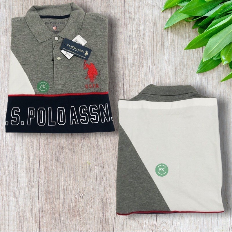 ÁO THUN NAM US. POLO ASSN MÀU XÁM TAY NGẮN, SIZE M