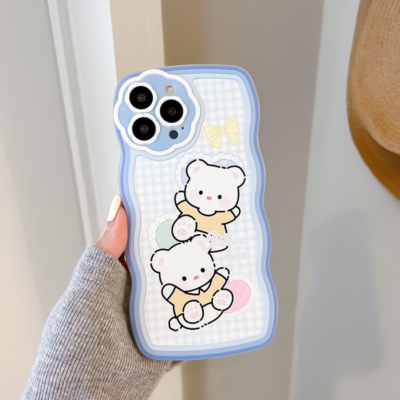 Ốp Điện Thoại Hình Gấu Và Hoa Cho iphone 7 / 7plus / 8 / 8plus / xs / 11 / 12 / 13 / 14 / pro / max / plus / promax