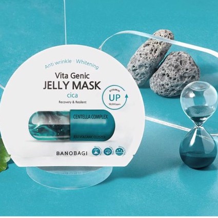 Mặt nạ FREESHIP Mặt nạ Vita Genic Banobagi Jelly Mask Hàn Quốc phục hồi da Hộp 10 miếng