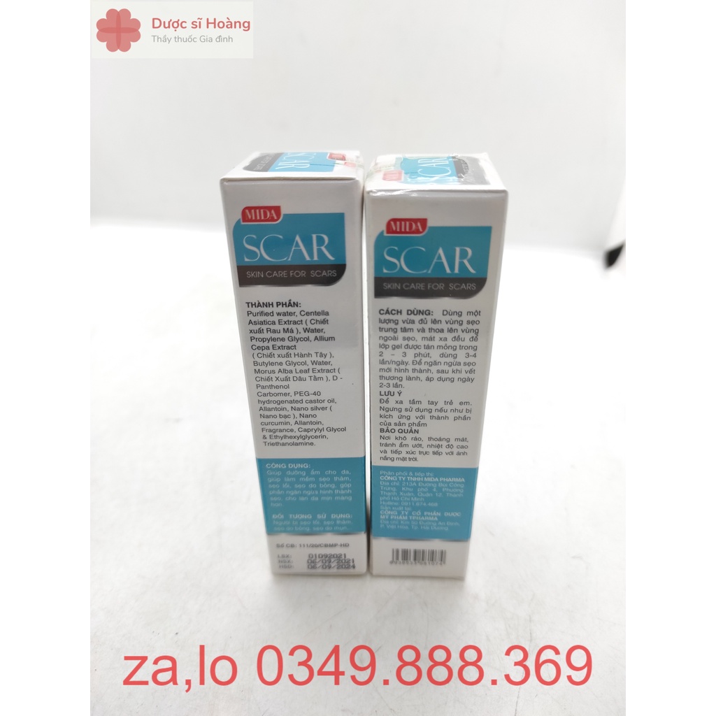 Gel liền sẹo Mida Scar - Tuýp 15g