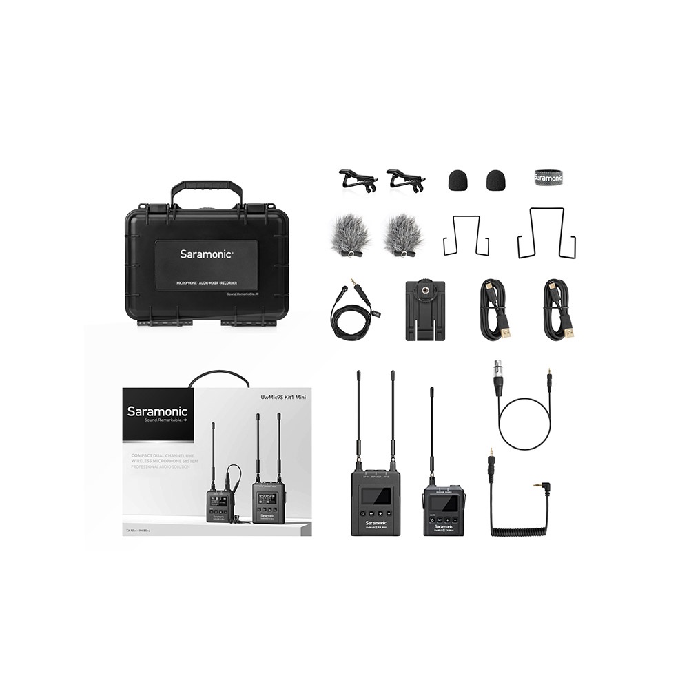Bộ Micro Thu Âm Không Dây Saramonic UwMic9S Kit 1 Mini -Sáng Tạo Nội Dung, Làm Phim, Vlog -Bảo Hành Chính Hãng 24 Tháng
