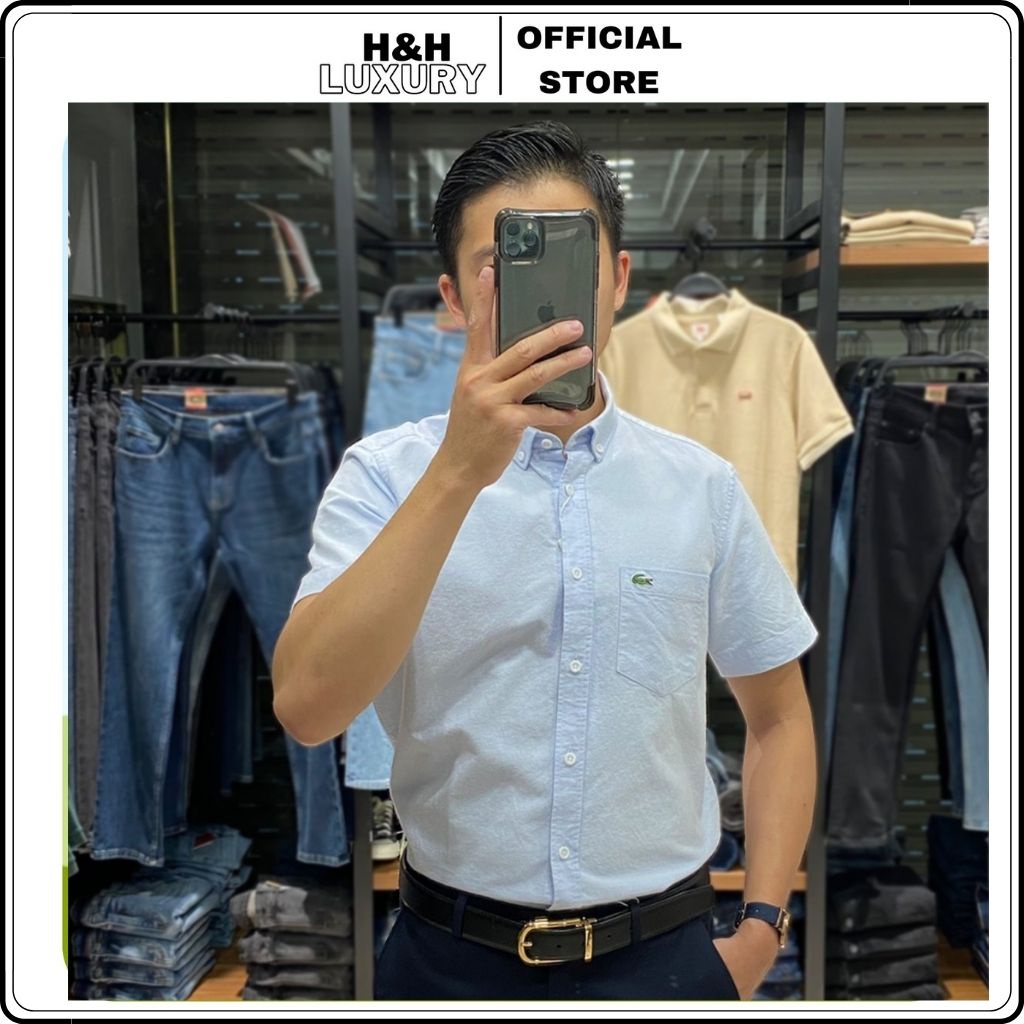 Áo sơ mi cá sấu, áo sơ mi cộc tay nam xuất dư xịn