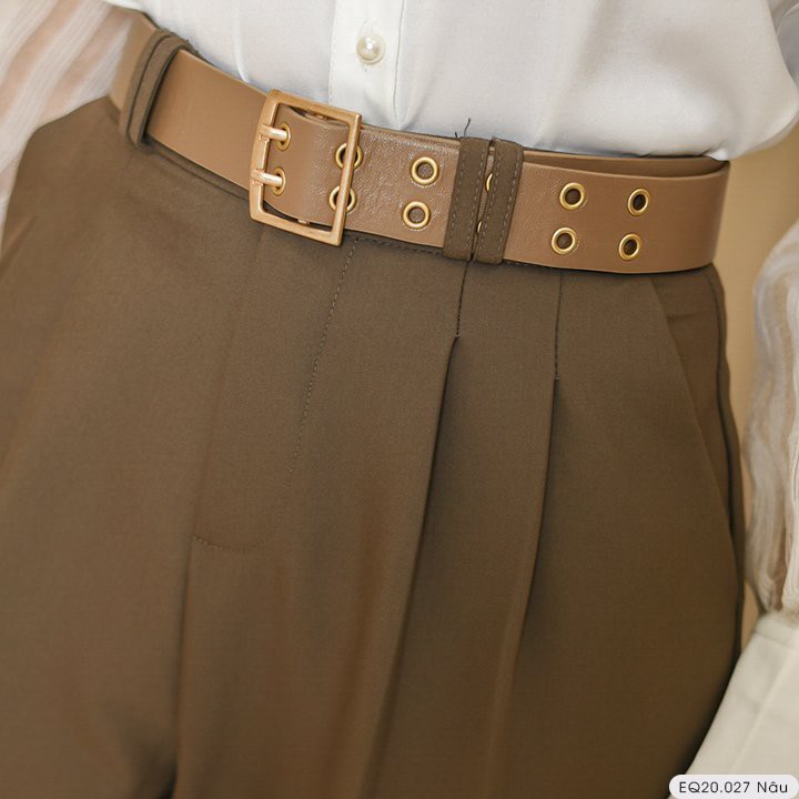 Quần baggy nữ Mophus EQ20027 xếp li, quần tây ống suông vải co dãn thời trang công sở cao cấp | BigBuy360 - bigbuy360.vn