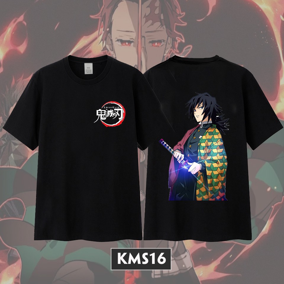Bộ sưu tập áo thun Kimetsu no Yaiba màu đen cotton 100% giá rẻ