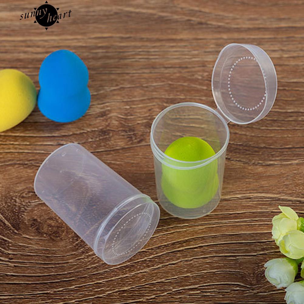 Hộp Nhựa Tròn Đựng Mút Tán Kem Nền Tiện Lợi