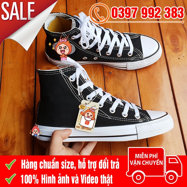 Giày Thể Thao CV Classic Đen Trắng Cổ Cao Hàn Quốc
