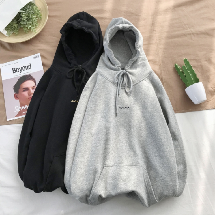 Áo Hoodie Tay Dài Form Rộng Kiểu Dáng Trẻ Trung Cho Nữ