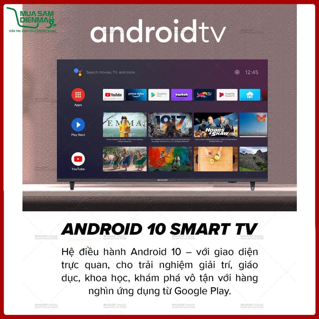TV LED 4K 4T-C55DJ3X 55inch Sharp - Điều khiển bằng giọng nói Android 10