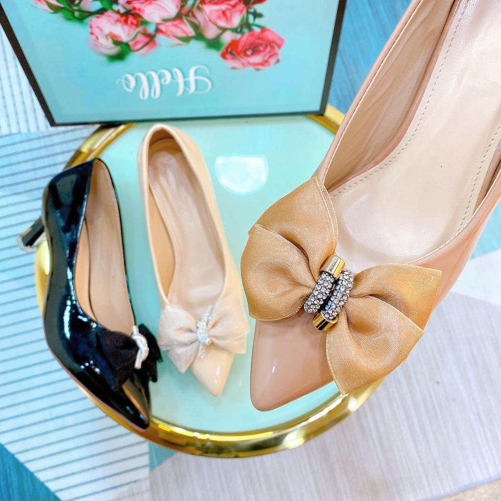 [FREESHIP EXTRA] Giày búp bê nơ Voan bánh bèo Cao 5P - Giày Bánh Bèo Mã BB73