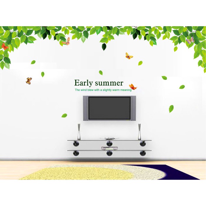 Decal trang trí tường Lá Rơi cùng Bướm