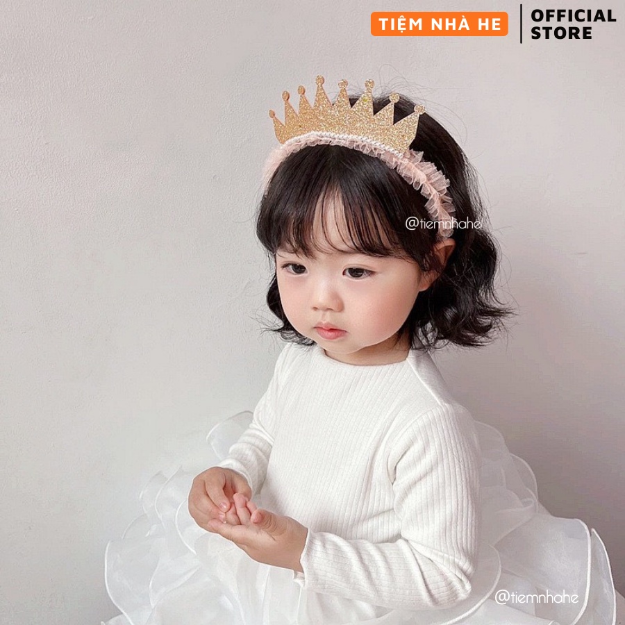 Bờm Vương Miện Công Chúa Cho Bé Gái Tiệm Nhà He Băng Đô Xược Cài Tóc Trẻ Em Cute Dễ Thương
