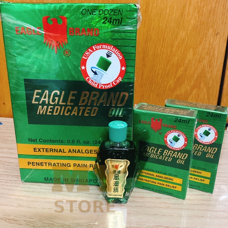 (Hàng Mỹ) Dầu Xanh Nội Địa Mỹ 2 Nắp Con Ó Eagle Brand 24ml