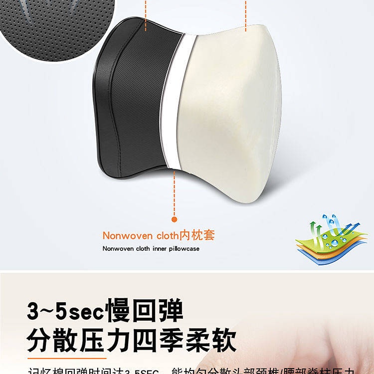 Gối tựa đầu/ đệm đỡ hỗ trợ lưng bằng mút khi nhớ dành cho người ngồi xe hơi