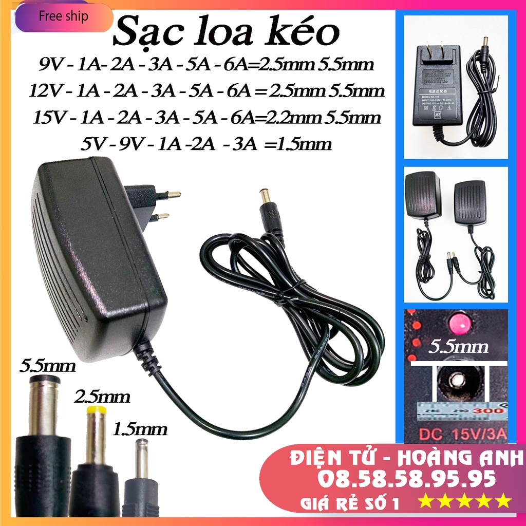 Sạc loa kéo tay 15V-2A, 9V -1.5A loại tốt