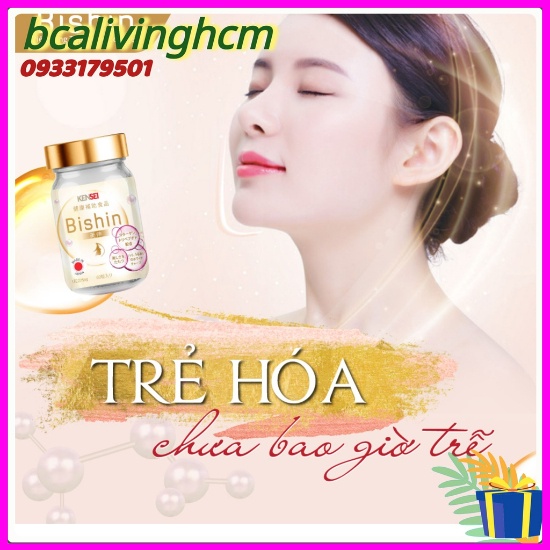 Viên uống collagen trắng da mờ nám Bishin trepeptide nhật bản,giúp trẻ hóa,săn trắc,đàn hồi,tươi trẻ da,giảm nếp nhăn da
