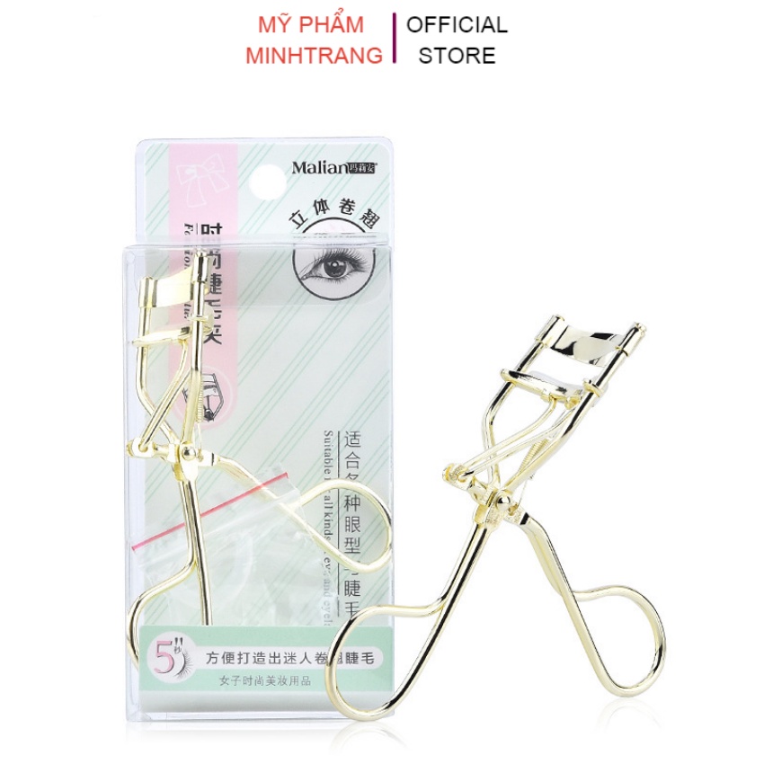 Kẹp mi chuyên dụng Malian siêu cong chất lượng cao đệm êm ái giúp mi cong tự nhiên chất liệu inox cao cấp tặng kèm đệm