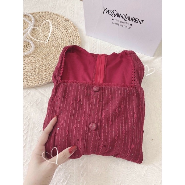 [Bán lỗ xin đánh giá] Đầm dự tiệc đầm trắng cổ vuông tay phồng dáng dài | BigBuy360 - bigbuy360.vn