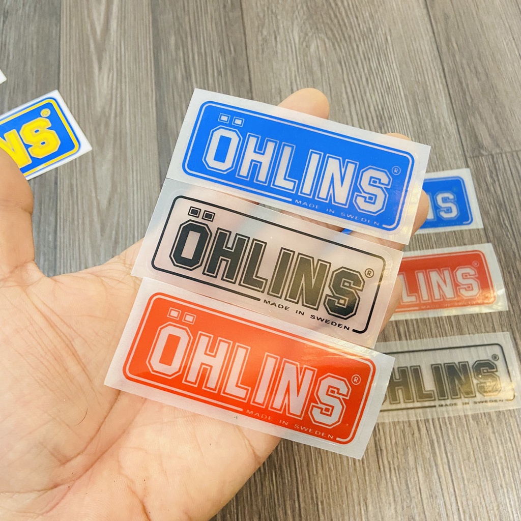 TEM UV TRANG TRÍ XE MÁY MẪU OHLINSS SIÊU ĐẸP