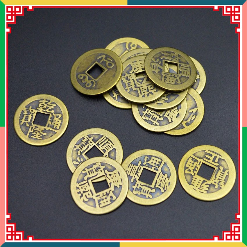 Đồng xu Càn Long Thông Bảo, đồng tiền may mắn, tiền xu xin đài Âm Dương | BigBuy360 - bigbuy360.vn