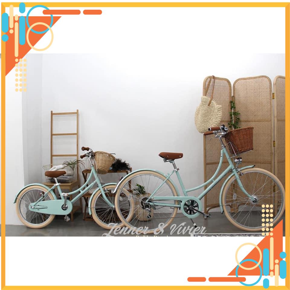 Xe đạp nữ phong cách Vintage thương hiệu Maruishi 7 tốc độ với hộp số Shimano - Full 3 màu: xanh mint, đen, kem