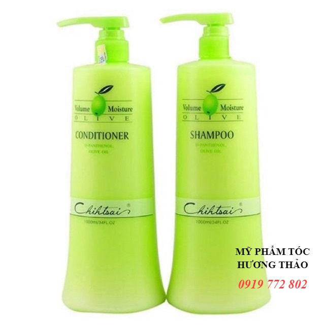[Chính hãng] [Siêu rẻ] Cặp dầu gội xả siêu mượt Chihtsai Volume Moisture Olive Shampoo & Conditioner 1000ml