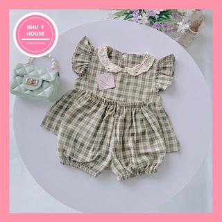 Bộ quần áo bé gái chất đũi 🍓🍓Như Ý House- sét quần áo trẻ em mùa hè , mặc đi học
