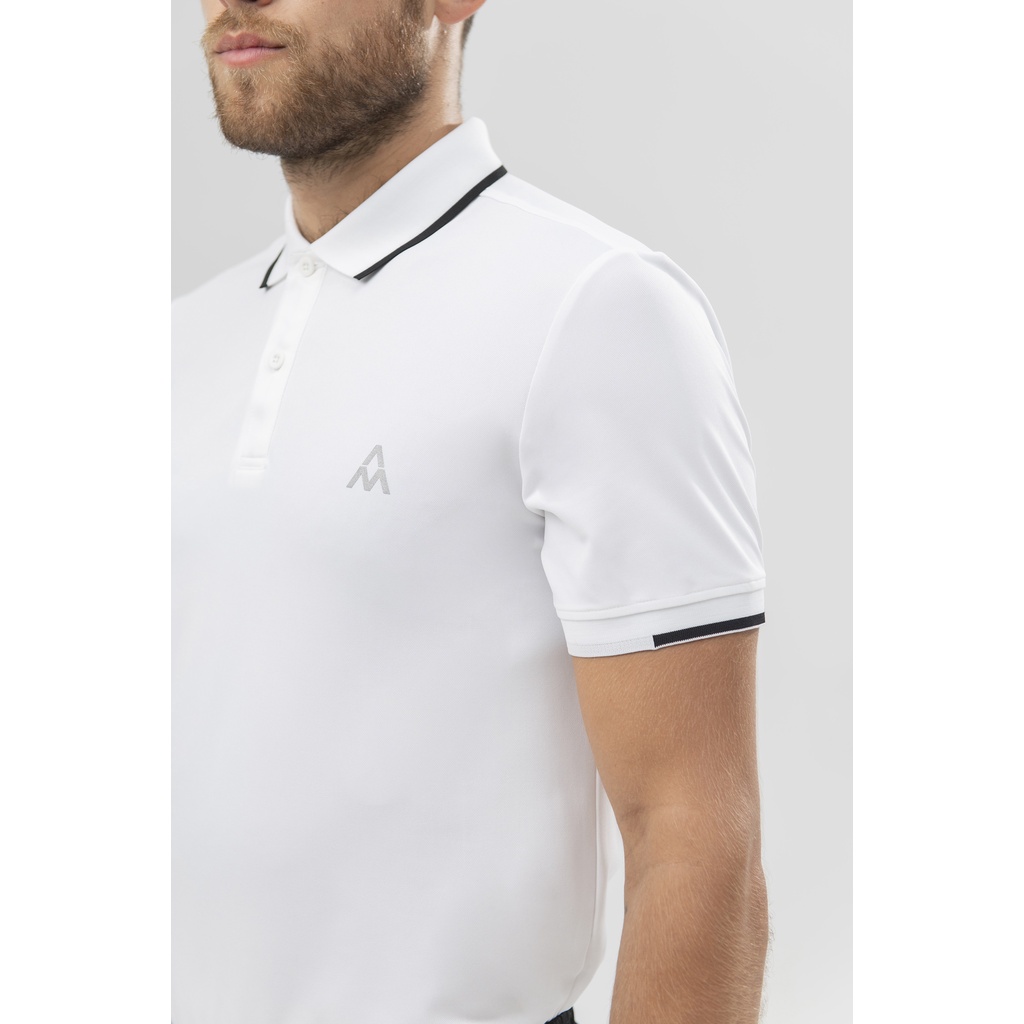 Áo Polo Nam Ngắn Tay Cổ Bo Dệt Phối Kẻ, Chất Liệu Thoáng Khí, Nhanh Khô, Không Bai Xù, Co Giãn Tốt AM SPORT1 PLM222