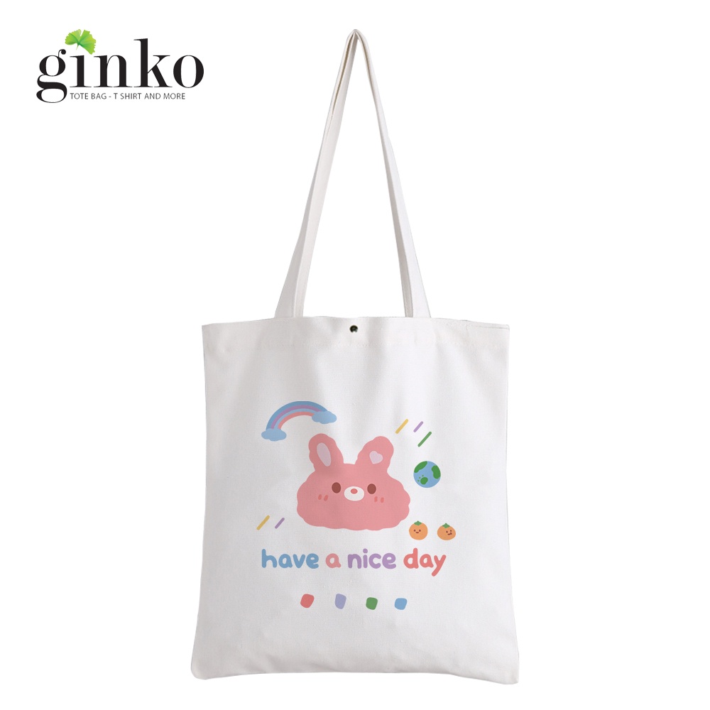 Bộ Sưu Tập Túi Vải Tote GINKO Dây Kéo Phong cách Hàn Quốc Đi chơi Đi Học Dễ Phối Đồví cầm tay nam ví nam