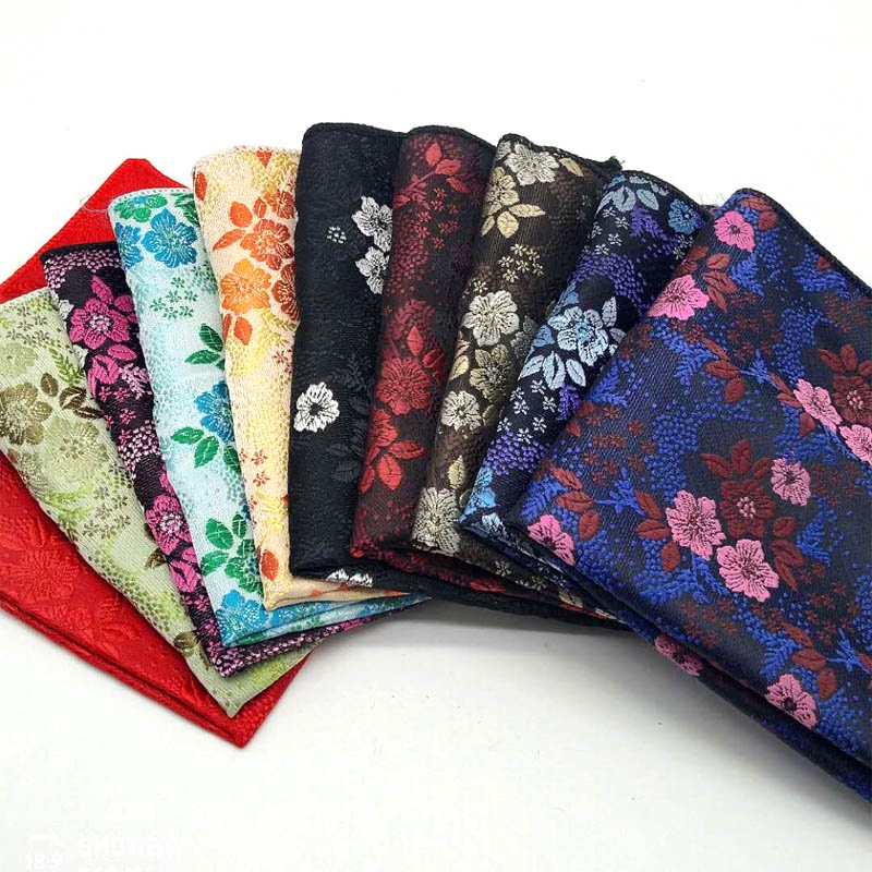 Khăn Tay Bỏ Túi Họa Tiết Hoa Cho Nam, Kích Thước 22 * 22CM