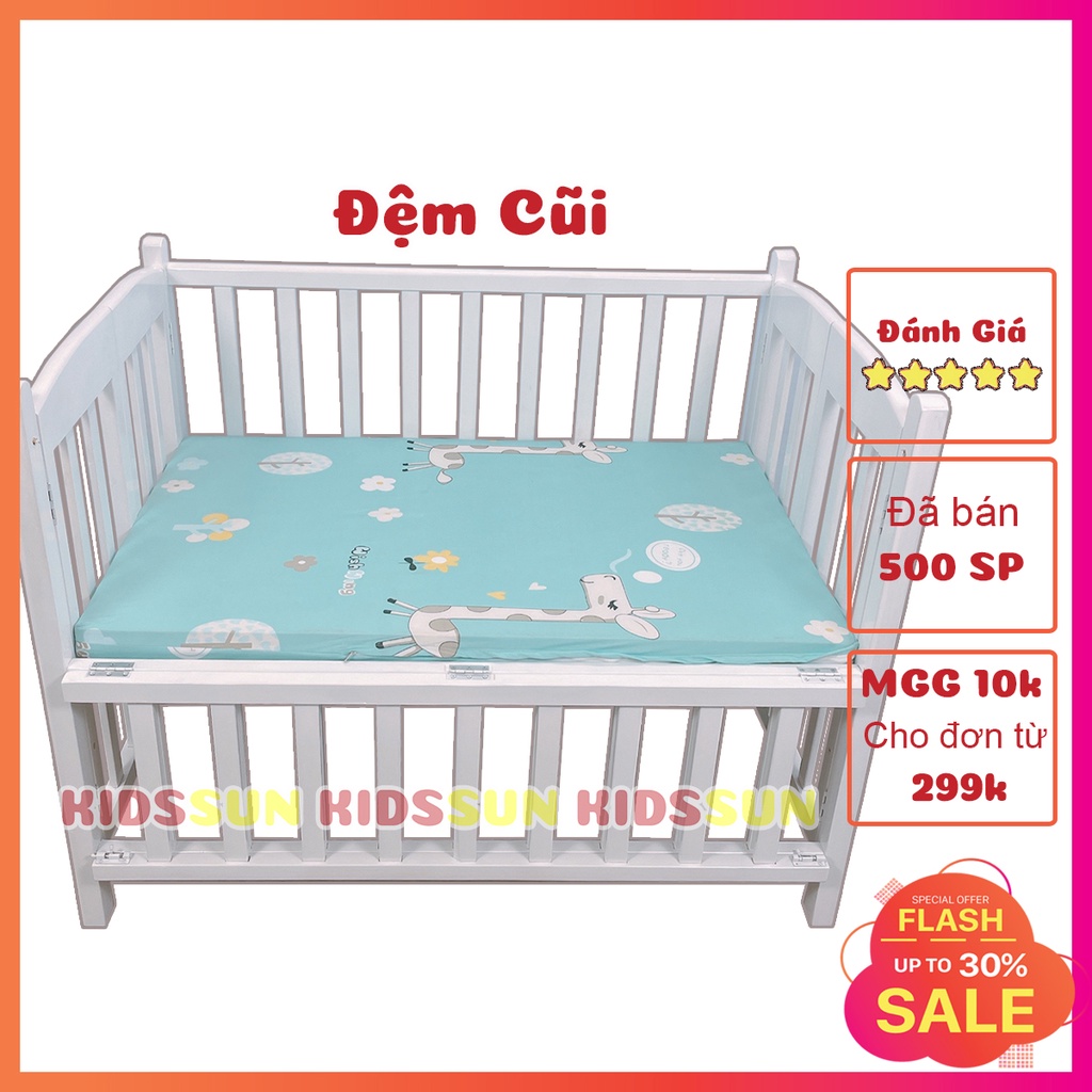 Nệm Cũi Trẻ Em KIDSSUN Nệm Nôi Cũi Cho Bé Đệm Trứng Mát Xa Cho Bé Chất Liệu Bông Ép Cao Cấp Giúp Cho Hệ Xương Phát Triển