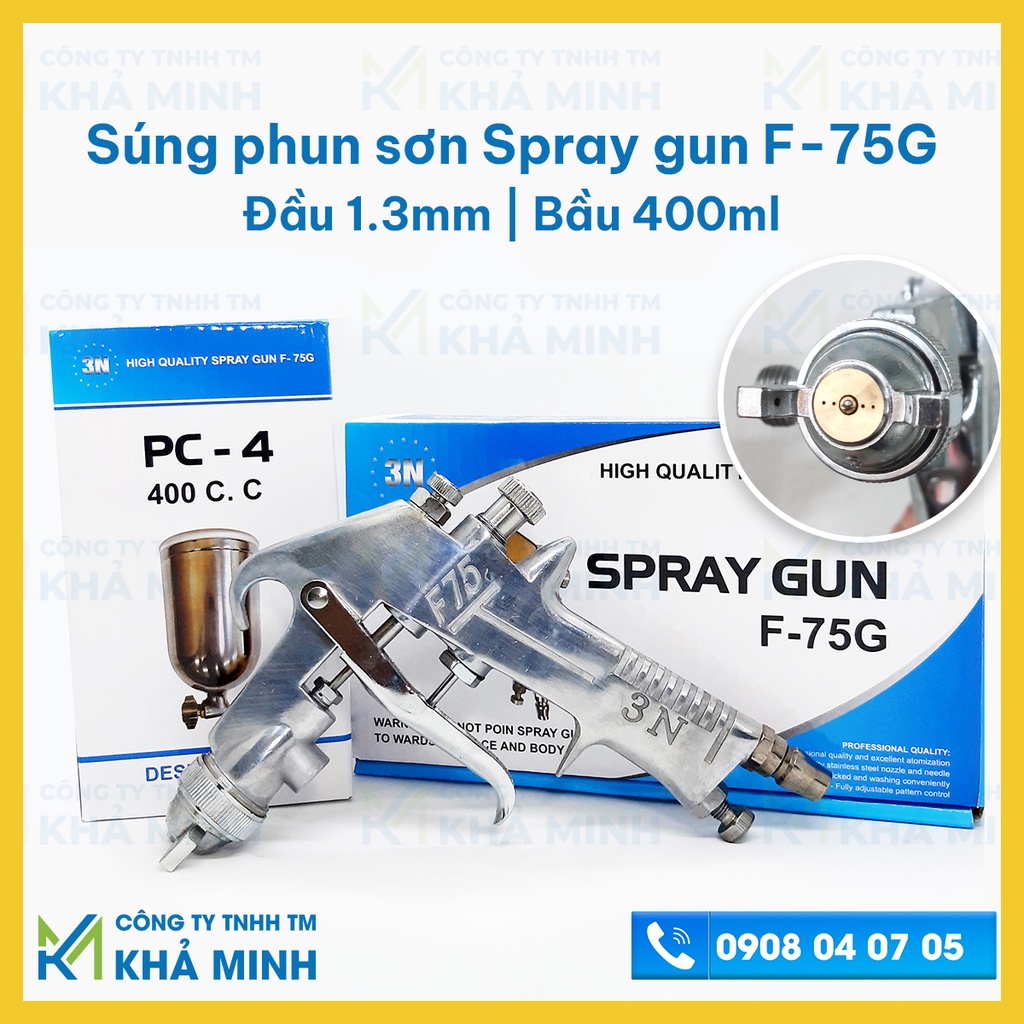 Súng phun sơn cầm tay Spray Gun F75G thiết kế cao cấp, sơn phun đều và đẹp