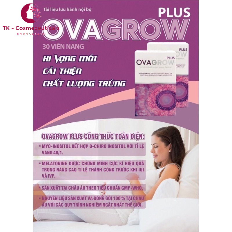 Viên Uống OVA GROW / OVAGROW PLUS Giúp Bổ Trứng, Tăng Khả Năng Thụ Thai - Hộp 30 viên