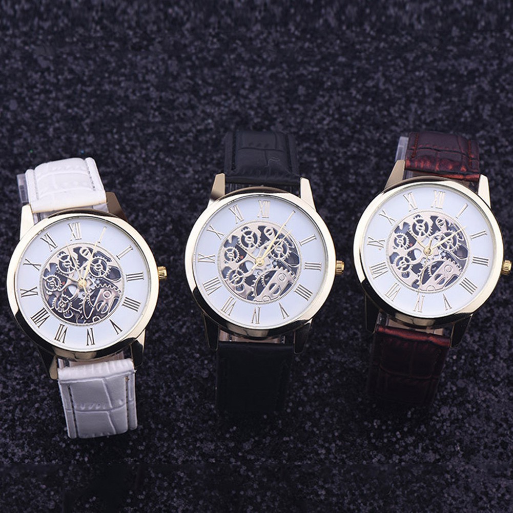 Đồng Hồ Quartz Mặt Tròn Dây Da Cho Nam