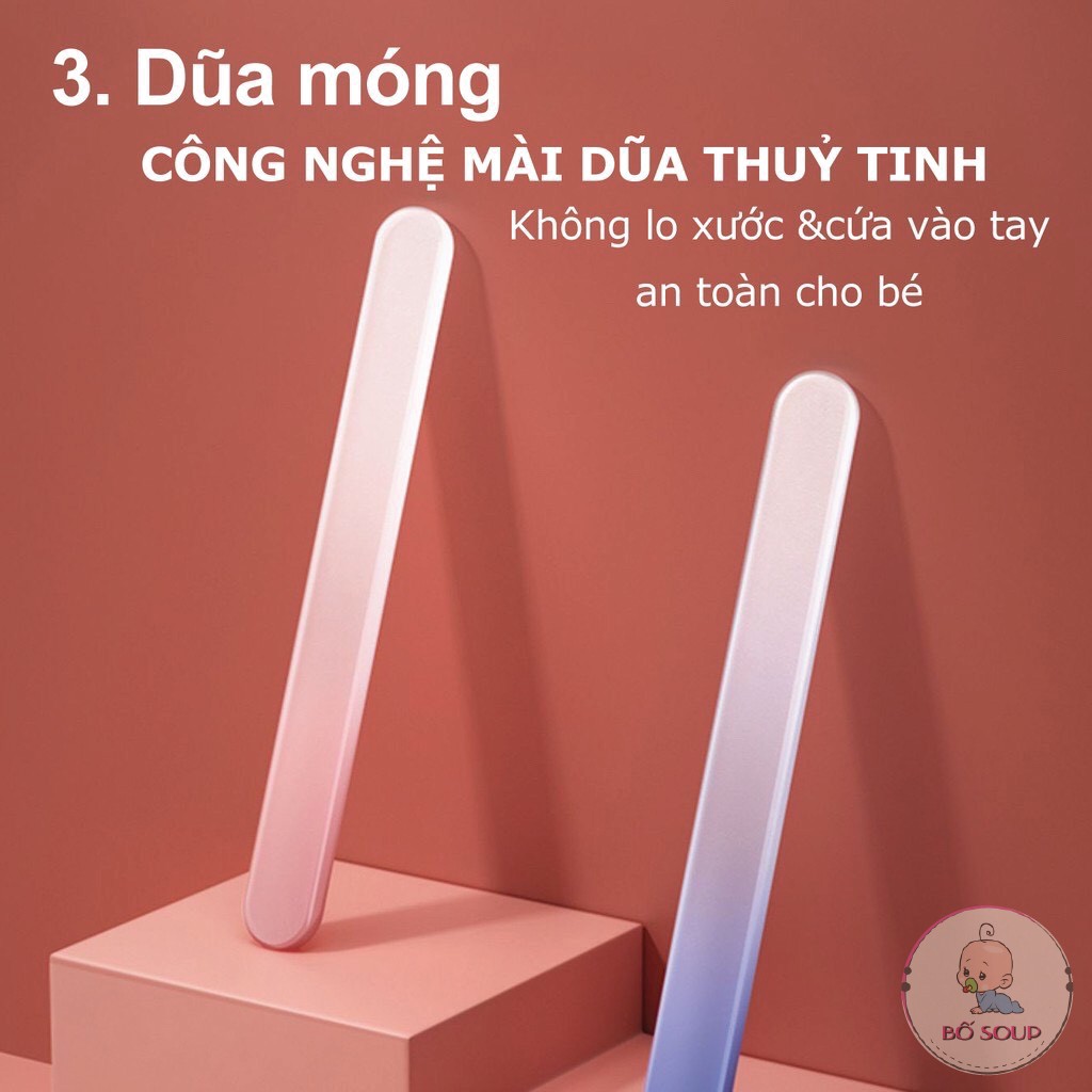 Bộ bấm móng tay cho bé cao cấp 5 món, cắt móng tay cho bé sơ sinh an toàn Shop Bố Soup