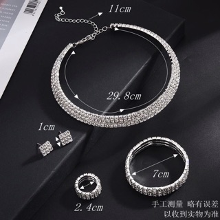 Bộ trang sức kiềng cổ đính đá 4 món( Ảnh thật cuối)