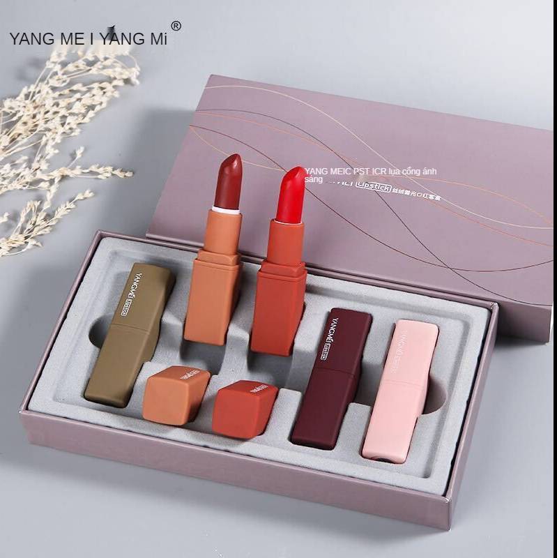 [Hàng mới về] Set son môi YANGMEI dưỡng ẩm chống nước lâu trôi tông màu trẻ trung xinh xắn | BigBuy360 - bigbuy360.vn