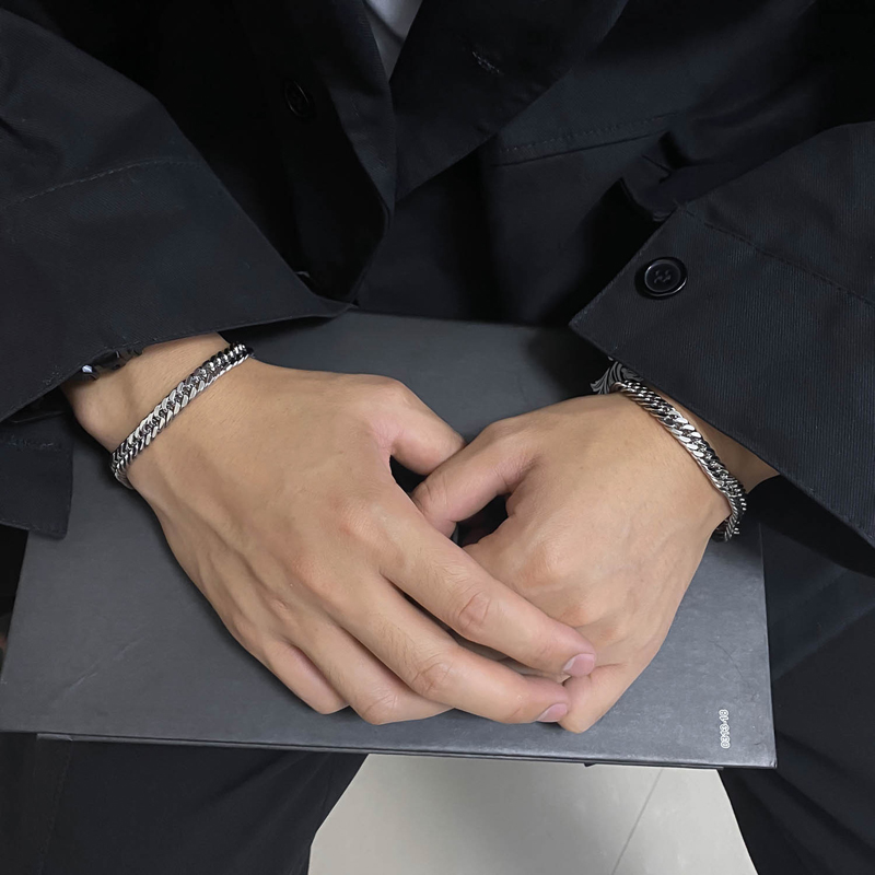 Vòng Tay Thép Titan Thiết Kế Cá Tính Phong Cách Hip-Hop