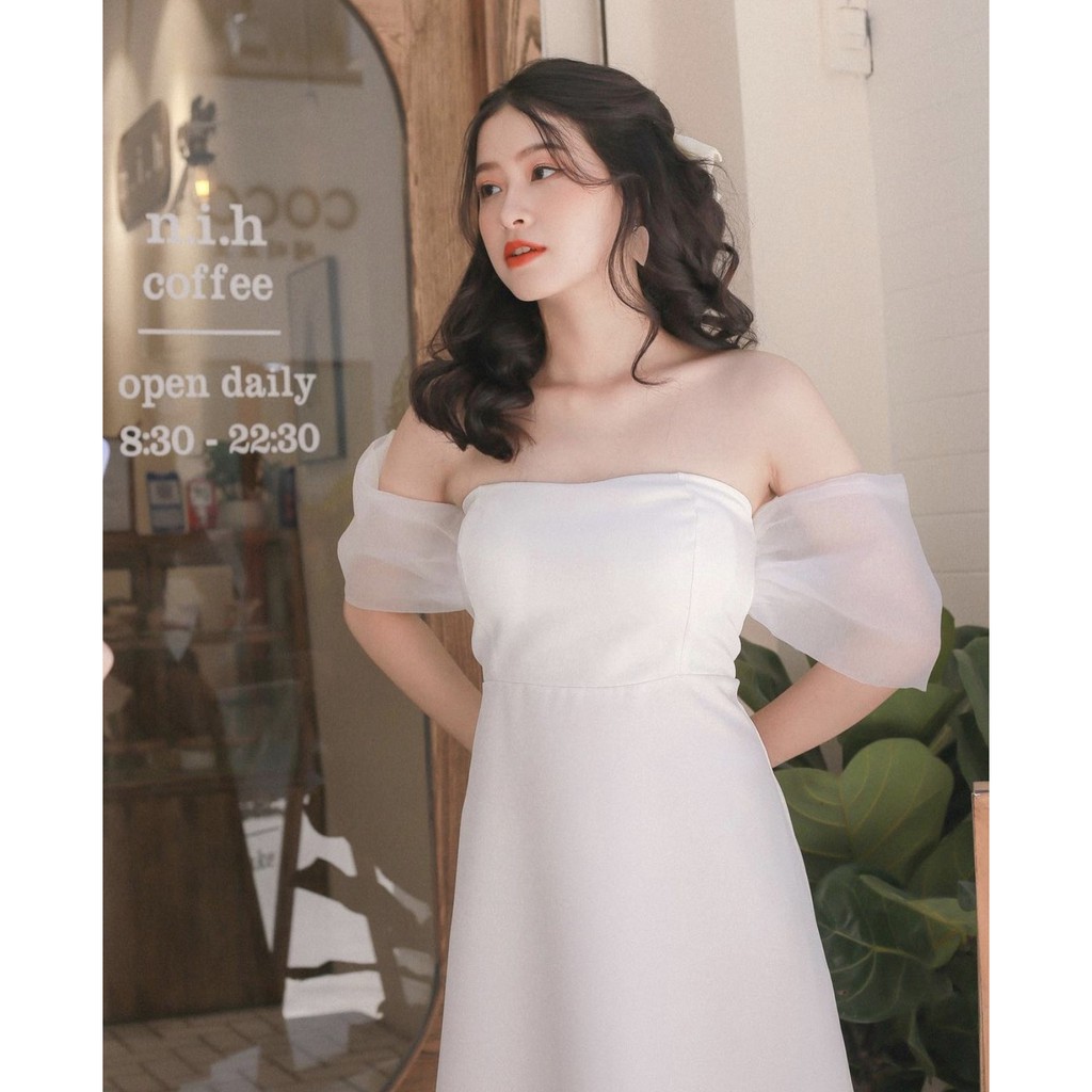 Đầm dự tiệc dạ hội đi chơi irenne dress  váy quây thêm tay bồng caocaobycaochen 2 màu đen trắng có bigsize