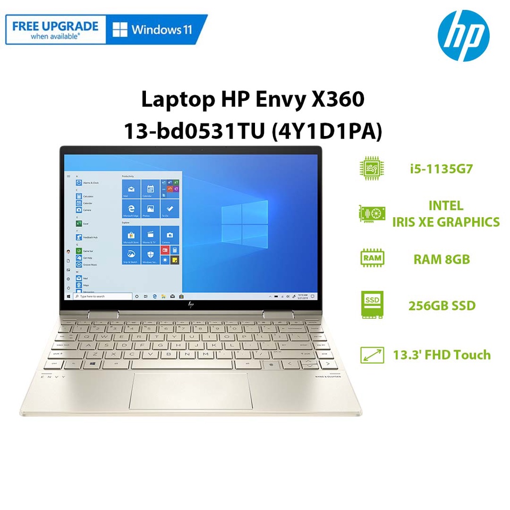 Laptop HP Envy X360 13-bd0531TU (4Y1D1PA) (i5-1135G7 | 8GB | 256GB | Intel Iris Xe Graphics | 13.3' FHD Touch | Win 11)