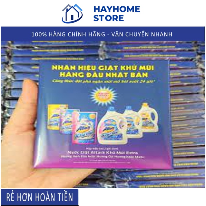 Combo 5 Gói Nước Giặt Attack Chính Hãng, Công Nghệ Nhật Bản Siêu Sạch ( 35ml)