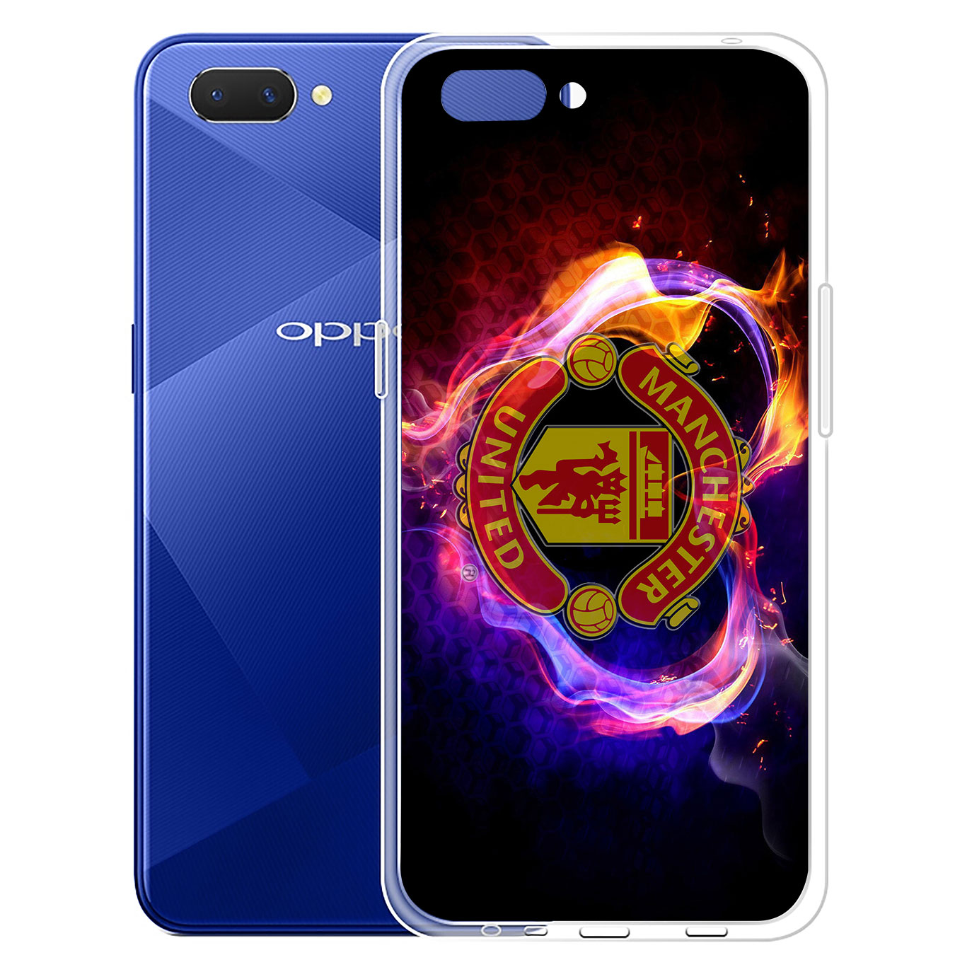 Ốp silicon họa tiết logo đội bóng Manchester United cho Samsung Galaxy A71 A70 M20 A6 Plus A7 A8 A9 2018 A6+ S7 Edge