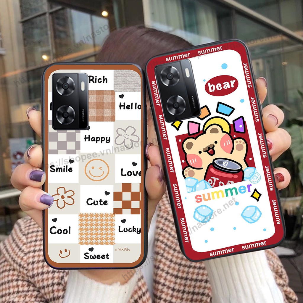ỐP lưng Oppo A57 5G - Oppo A57 2022 trái tim gấu bo viền chất lượng cao cực đẹp