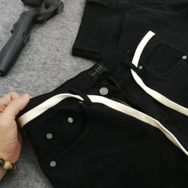 Sale Tết- (Có video thật) Quần jean Pacsun đen zipper trơn và rách gối cao cấp az1 v1