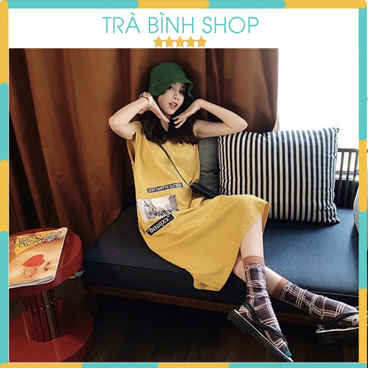 Váy Suông Sát Nách Dáng Dài Đầm Họa Tiết EX Chất Cotton Trẻ Trung | BigBuy360 - bigbuy360.vn